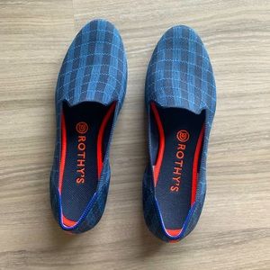 Rothy’s Indigo Gingham Loafers 9.5 EUC